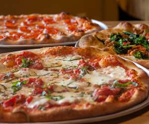 Assorted pizza pies at Joey's